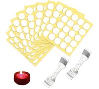 YGCQFH 200PCS Candle Wick Stickers with 2 Stainless 3 Hole Wick Holders, Candle Making Heat Resistance Double-Sided Stickers Candle Wicks Centering Device, Candle Making Supplies