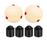 YGCQFH 2PCS Snooker Training Balls with Red Dots - 52.5mm/2.1in Standard Size Practice Cue Balls & 4 Pool Cue Protective Cover - Practice Snooker Cue Ball for Snooker, Billiards Game Room Training