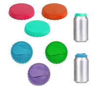 YGCQFH 6PCS Silicone Beverage Can Lids, Reusable Drinks Cans Lid for Fizzy Drinks, Closure Drink Tops Cover for Beer Soda Saver Energy Drink Juice Coke Anti Dust Lids, Spill-Proof Silicone Can Lid