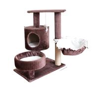 YGDYFDC Cat Trees Cat Climbing Frame Cat Rack Wooden Small Nest Climbing Frame Mattress Big Cat Supplies Pink Column Warm Cat Tower(Brown,C)