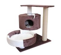 YGDYFDC Cat Trees Cat Climbing Frame Cat Rack Wooden Small Nest Climbing Frame Mattress Big Cat Supplies Pink Column Warm Cat Tower(Brown,B)