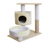 YGDYFDC Cat Trees Cat Climbing Frame Cat Rack Wooden Small Nest Climbing Frame Mattress Big Cat Supplies Pink Column Warm Cat Tower(M,B)