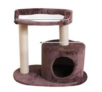 YGDYFDC Cat Trees Cat Climbing Frame Cat Rack Wooden Small Nest Climbing Frame Mattress Big Cat Supplies Pink Column Warm Cat Tower(Brown,A)