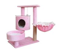 YGDYFDC Cat Trees Cat Climbing Frame Cat Rack Wooden Small Nest Climbing Frame Mattress Big Cat Supplies Pink Column Warm Cat Tower(Pink,C)