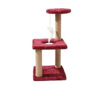 YGDYFDC Cat Trees Cat Climbing Frame Cat Toy Three-story All-in-one Villa Multi-story Durable Cat Claw-grinding Platform Cat Tower(Claret)