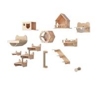 YGDYFDC Cat Trees Cat Climbing Frame Combination Solid Wood Wall-mounted Cat Nest And Cat Jumping Platform That Does Not Take Up Space Cat Tower(B)