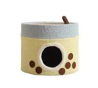 YGDYFDC Cat Trees Cat Shelter Winter Warm Double-layer Sisal Closed Safe House Cat Bed For Cats And Kittens To Sleep Cat Shelves Cat Tower(A)