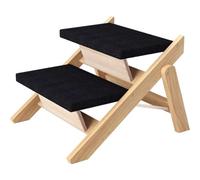 YGDYFDC Cat Trees Wooden Dog Ladder Outdoor Indoor Portable Two-story Dog Ladder Cat Ladder Pet Ladder Pet Step Staircase Cat Tower(Black)