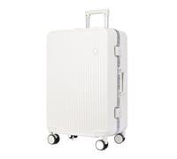 YGDYFDC Durable Luggage Aluminum Frame Hard Shell Luggage Suitcase 20 Inch Boarding Case Long And Short Distance Luggage Trolley Case Lightweight Luggage(White,26in)