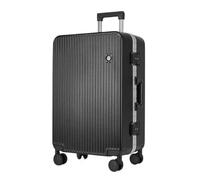 YGDYFDC Durable Luggage New Aluminum Frame Hard Shell Suitcase Suitcase 20 Inch Boarding Case Long and Short Distance Trolley Case Lightweight Luggage(Black,20in)