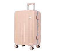 YGDYFDC Durable Luggage New Aluminum Frame Hard Shell Suitcase Suitcase 20 Inch Boarding Case Long And Short Distance Trolley Case Lightweight Luggage(Pink,26in)