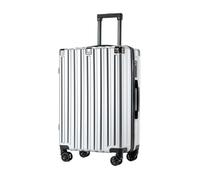YGDYFDC Durable Luggage Trolley Case, Sturdy And Durable Suitcase, Anti-scratch Universal Wheel 20-inch 26-inch Password Suitcase Lightweight Luggage(Silver,26in)
