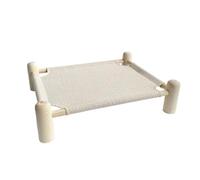YGDYFDC Pet beds for Dogs Dog Camp Bed Summer Solid Wood Detachable Dog Bed Pet Bed Cat Bed Four Seasons Universal Bedside Cat Bed Pet Bed(Beige,S-(48 * 48))