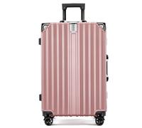 YGDYFDC Suitcases Retro Anti-Collision Aluminum Frame Trolley Suitcase Anti-Fall Charging Port Suitcase for Men and Women Suitcase Large(Pink,22cm)