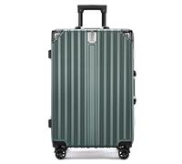 YGDYFDC Suitcases Retro Anti-Collision Aluminum Frame Trolley Suitcase Anti-Fall Charging Port Suitcase for Men and Women Suitcase Large(Green,22cm)