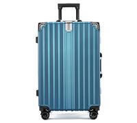 YGDYFDC Suitcases Retro Anti-Collision Aluminum Frame Trolley Suitcase Anti-Fall Charging Port Suitcase for Men and Women Suitcase Large(Blue,24cm)