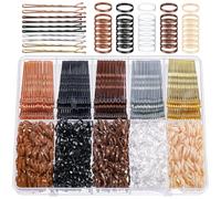 YGDZ 750PCS Bobby Pins Kit for Women, 250PCS 2Inch Hair Pins for Brown Hair, Black, Blonde Hair, 500PCS Elastic Hair Ties Neutral Colors, Bobby Pins Set with Box, Hair Accessories for Women, Girls