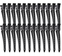 YGDZ Duck Billed Clips, 30pcs 3.5 inch Metal Alligator Curl Hair Clips with Holes, Duck clips for Hair, Hair Clips for Styling Sectioning, Hair Coloring, Pin Curl Clips for Hair Roller, Salon, Black