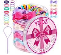 YGDZ hair accessories for girls, hair bows for little girls, elastic hair ties, hair clips with bow, hair bows for kids, small bands for