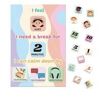 YGEINIT 31PCS Calm Down Corner Kit for Classroom & Special Education | Magnetic,11.8X7.9 inch,including 1* Break Card, 12*Feelings Cards, 10*Coping Skills, and 8*Break Time Cards