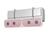 YGER JZGB Air Conditioner Vent Deflector, AC Air Deflector with 4 Fans, Adjustable Panel, Thickened Bracket, Easy Installation, for Wall Mounted AC(Pink)