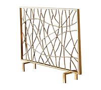 YGFBLSZ Gold Flat Fire Guard Screen - Single Panel Baby Safety Fireplace Protector, Spark Mesh Cover For Open Fire, Wood Burner & Gas Fires - Durable & Stylish Design,，，