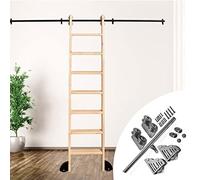 YGFBLSZ Rustic Black Round Tube Sliding Barn Ladder Library Hardware, Rolling Ladder Library Track Roller System Rail Heavy Duty Carbon Steel Slide,13ft/400cm Track k,13ft/400cm Track kit