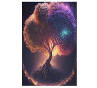 Yggdrasil The Tree 1000 Pieces Wooden Jigsaw Puzzle for Adults Puzzles Brain Exercise Challenge High Difficulty Game for Kids （78×53cm）