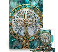 Yggdrasil Tree of Life 1000 Piece Jigsaws for Adults Mind Train Fun Precision Cut Smooth Edges Absorbing Activity for Quiet Nights (38x26cm)
