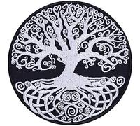 Yggdrasil Tree of Life - Embroidered Iron on Patches for Bikers, Motorcycle Riders, Viking | Sew on or Iron on Applique Norse Mythology Patches Badge for Backpacks, Jean, Jackets | 90X90 mm