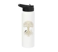 Yggdrasil Tree of Life Raven Serpent Stainless Steel Insulated Water Bottle