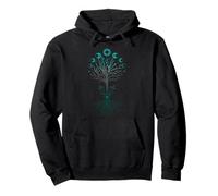 Yggdrasil World Ash Sacred Tree with Moon Phases Norse Pagan Pullover Hoodie