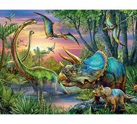 ygghj Stamped Cross Stitch Kit with Fabric DIY Embroidery Kits for Beginners Children & Adults with 11CT Printed Pattern Animal dinosaur 40 * 50cm