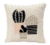 YGGQF Throw Pillow Cover Abstract Cactus Plants in Black White Taupe and Pastel Pink Scandinavian Style Modern and Elegant Cacti Decorative Pillow Cushion Cover Pillowcase 18 x 18 Inch