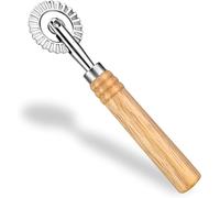 YGHSZ Pasta Cutter Wheel Zinc Alloy Long Wooden Handle Ravioli Stamp Maker Press Rolling Rotary Cutter Pizza Pastry Tools Fluted Edge Molds Home Attachment Kitchen Gadget Features