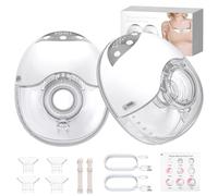 YGiTK 2PCS Hands-Free Wearable Breast Pump, 210mL Large Capacity, Strong Suction & Low Noise, Portable Electric Breastfeeding Pump with 4 Modes 12 Levels, Display, for Office Travel 19/21/24mm Inserts