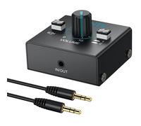 YGiTK 3.5mm Audio Switcher with Volume Control, 1 in 2 Out & 2 in 1 Out Bi-Directional Switcher, Mute function,Easy change Stereo Audio Switch Splitter 2 Ports Aux Selector for PC TV Phone Headphone