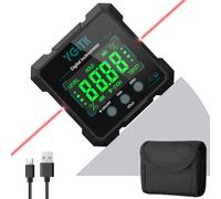 YGiTK Digital Angle Finder with Laser, Magnetic Digital Angle Gauge & Inclinometer for Table Saw Calibration, Miter Saw Setup, Woodworking, Cabinet Installation, Contractors & DIY Home Renovation