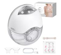 YGiTK Hands-Free Wearable Breast Pump, 210mL Large Capacity, Strong Suction & Low Noise, Portable Electric Breastfeeding Pump with 4 Modes 12 Levels, Display, for Office Travel Home 19/21/24mm Inserts