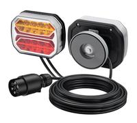 YGiTK Magnetic Trailer Lights Kit 12V, Waterproof Road Legal Rear Lights with 7 Pin Plug & 7.5m Cable, Plug & Play Brake Tail Indicator Lamps for Trailer Caravan Truck RV, E4 E-Mark Certified