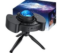 YGiTK Northern Galaxy Lights Projector, Night Light for Bedroom, Aurora Nebula Lamp, Angle Adjustable 360° Swivel, Timer, Speaker, Remote Control, Moon Star Northern Lights