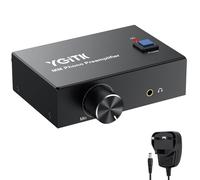 YGiTK Phono Preamp with Volume Control - MM Turntable Pre Amp, RCA Input/Output & 3.5mm Jack - Low Noise Preamp with Gain Mini Turntable Amplifier for Record Players, Hi-Fi Systems