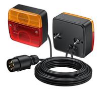 YGiTK Trailer Light Set 12V, E-Mark E13 ECE Approved Trailer Lights, Plug & Play 7 Pin Connector with 7.5m Cable, Waterproof IP65 Tail Brake Indicator & Number Plate Light, Screw Mounting (2 Pack)