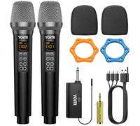 YGiTK Wireless Microphones Karaoke Mic, 2 * 30 Channels Handheld Microphone for Singing, UHF Dual Metal Dynamic Mic System, Karaoke Microphone for Wedding, DJ, Party, Speech