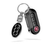 YGJJG Universal Car Metal Keychain Compatible with Fi at 500 500e 500c 500l 500x Brava/Bravo/Doblo/Ducato/Fiorino Accessories (Black)
