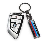 YGJJG Universal Car Metal Keychain Cover Carbon Fibre For E46 E60 E70 E84 E90 F10 F11 F25 F26 F30 F31 F32 F33 F34 F36 F39 F48 G01 G02 G05 G06 G07 G20 G30 Accessories (Dunkelgrau)
