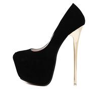 YGJKLIS Women's Platform Stiletto Pumps, 16cm High Heel Sandals with 5cm Platform Wedding Party Slip On Dress Pumps Shoes, Black, 6 UK