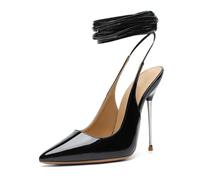 YGJKLIS Women's Pointed Toe Cross Leg Strap High Heel 13cm Stiletto Pumps | hollowed-out,Party Wedding Office Dress Shoes,Solid,Sandals