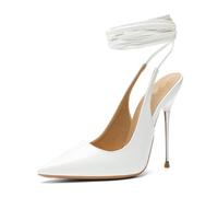 YGJKLIS Women's Pointed Toe Cross Leg Strap High Heel 13cm Stiletto Pumps | hollowed-out,Party Wedding Office Dress Shoes,Solid,Sandals