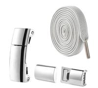 YGLEEULI 1Pair Shoelaces Magnetic Lock Flat Elastic Laces Sneakers Boots No Tie Shoelace Rubber Bands for Shoes Accessories Replacement Shoestrings(Light gray)